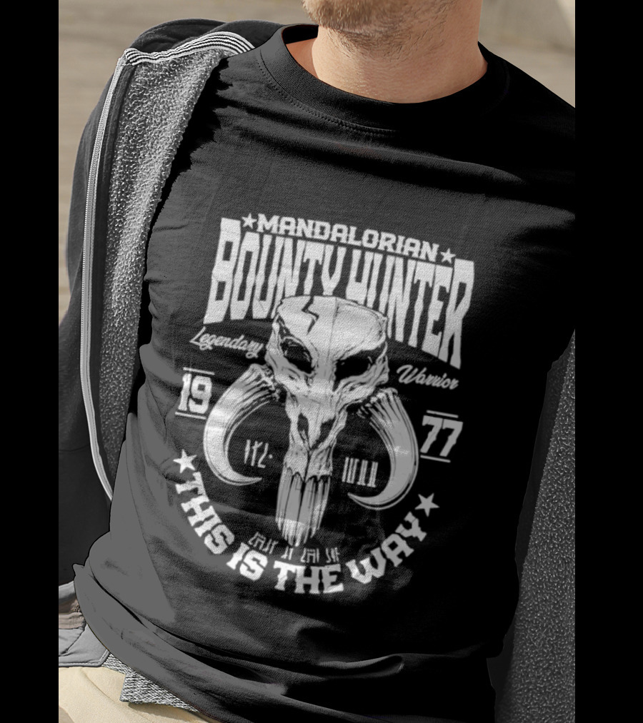 Mandalorian Bounty Hunter Mythosaur Legendary Warrior This Is The Way 1977 T-Shirt