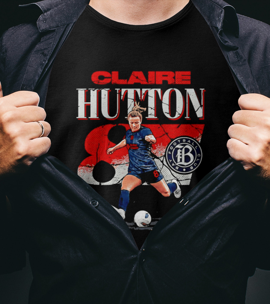 Claire Hutton Bay Football Club 87 Cracked Number T-Shirt
