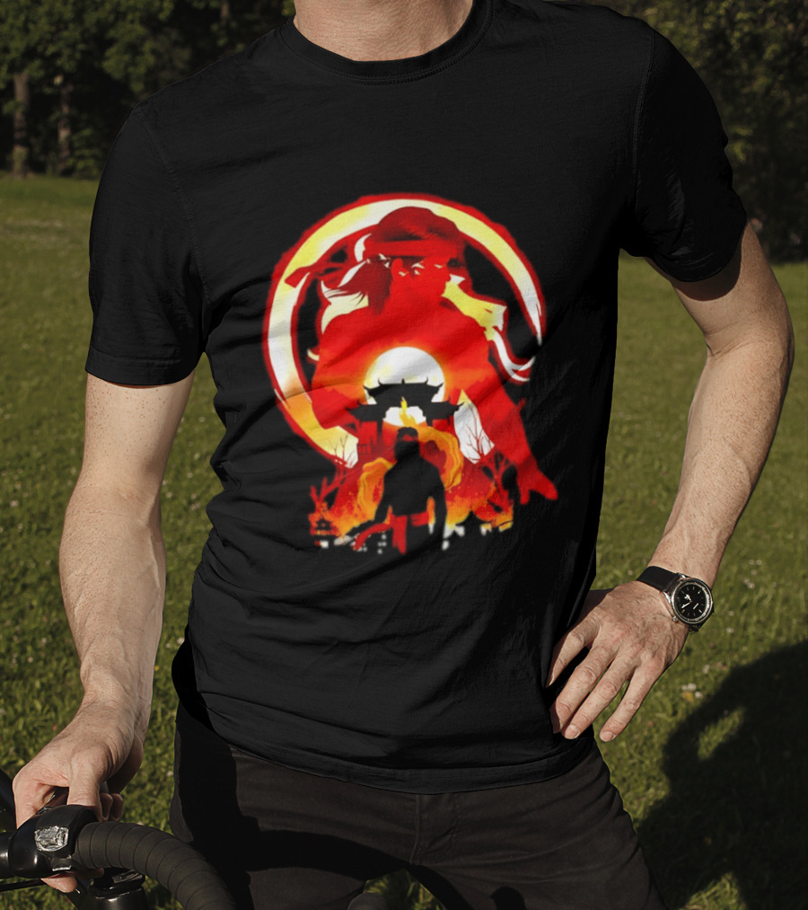 Liu Kang Mortal Kombat Dragon Circle Fire Temple Scene T-Shirt