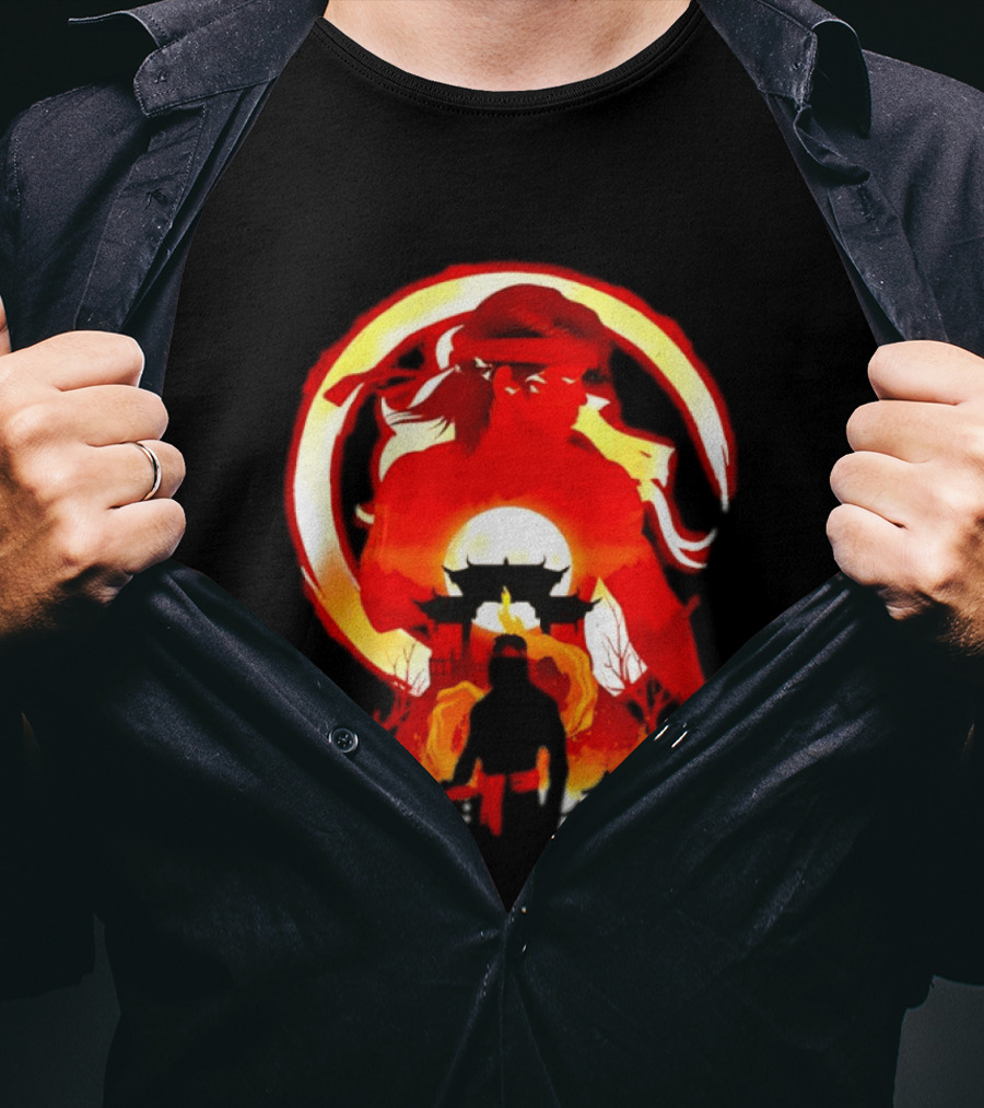 Liu Kang Mortal Kombat Dragon Circle Fire Temple Scene T-Shirt