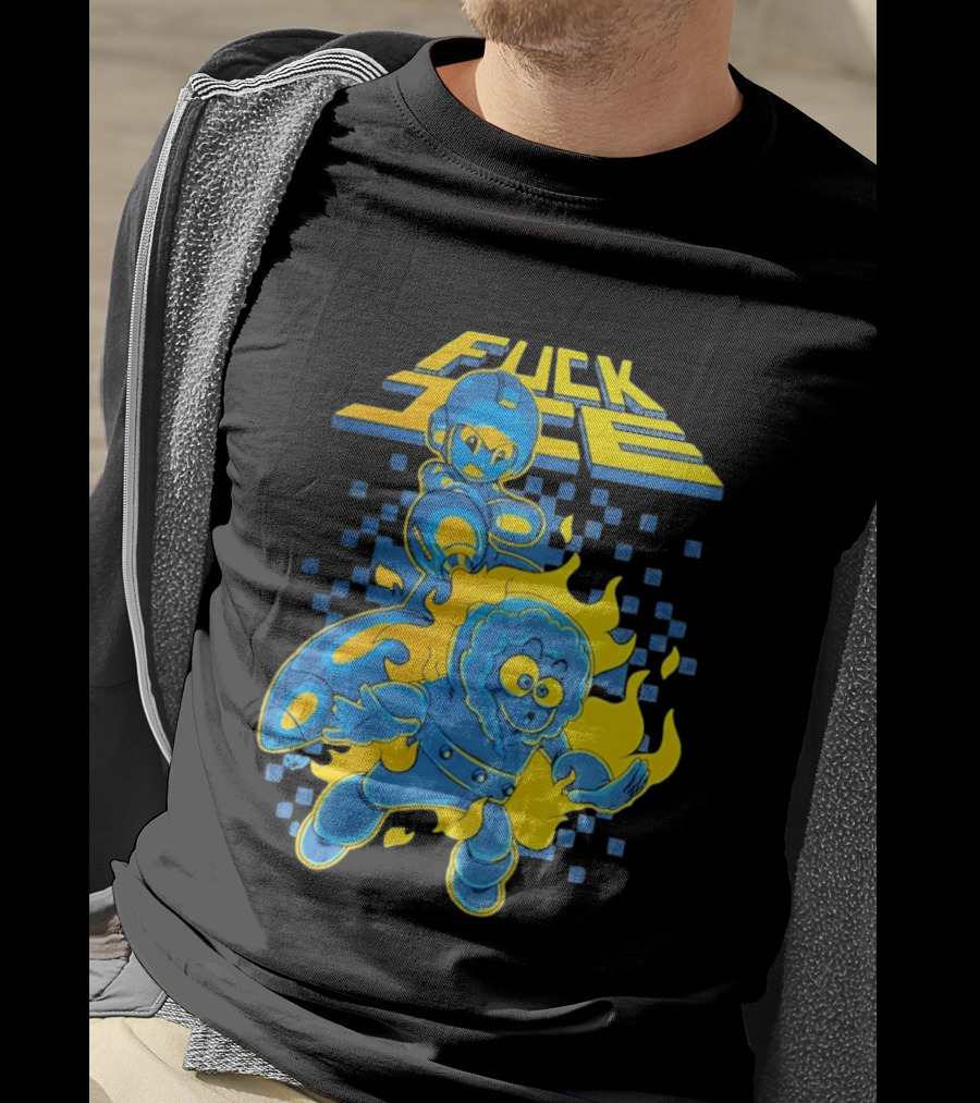Mega Man Fuck Ice Bold Cartoon T-Shirt