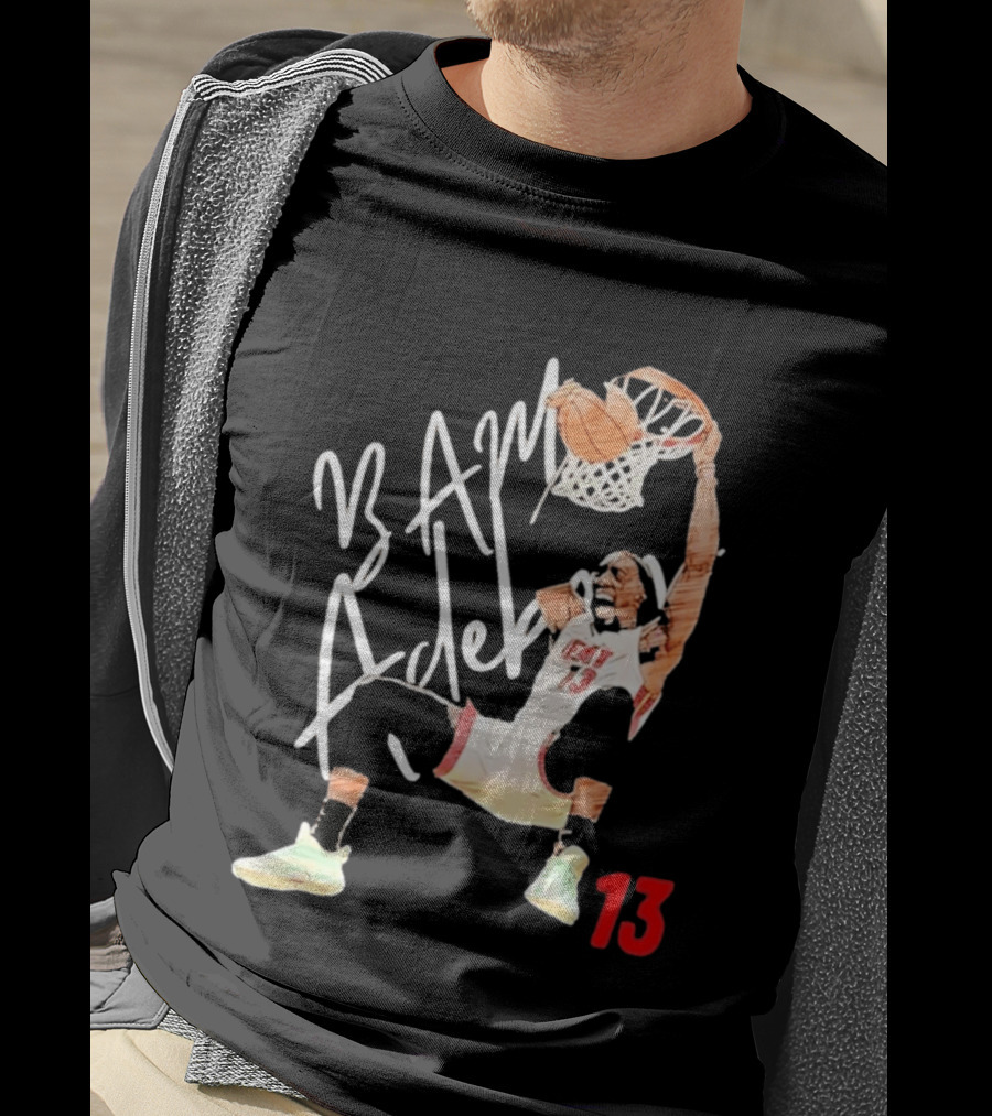 Bam Adebayo Miami Heat 13 Dunk Cartoon Basketball T-Shirt