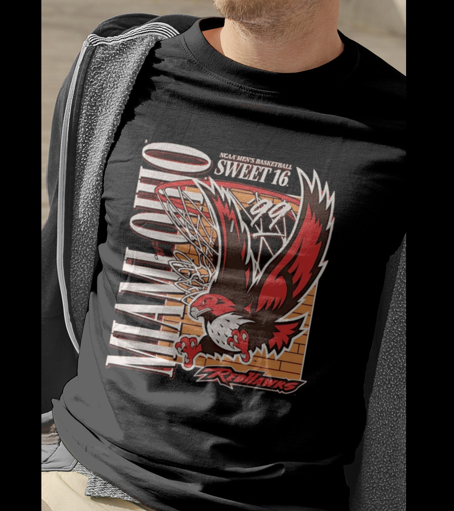 Miami Ohio RedHawks NCAA Men's Basketball Sweet 16 1999 T-Shirt