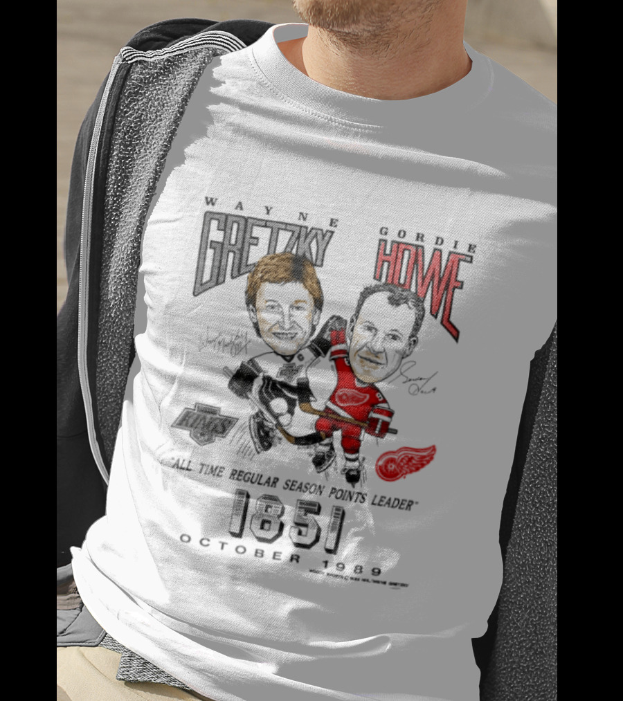 Wayne Gretzky Gordie Howe Regular Season Points Leader October 1989 1851 T-Shirt