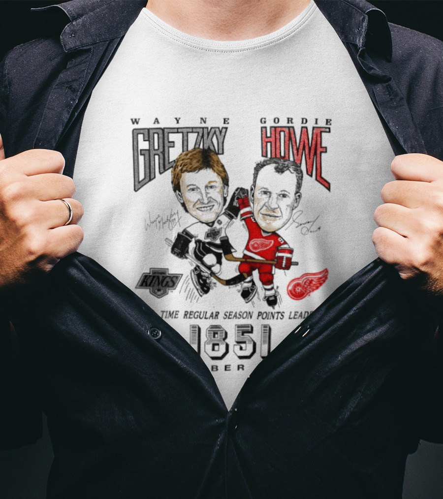 Wayne Gretzky Gordie Howe Regular Season Points Leader October 1989 1851 T-Shirt