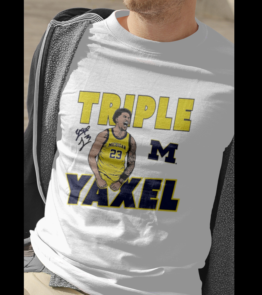 Michigan Wolverines Triple Yaxel Basketball Number 23 T-Shirt