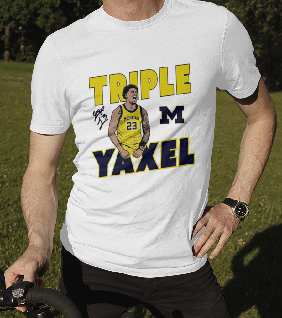 Michigan Wolverines Triple Yaxel Basketball Number 23 T-Shirt