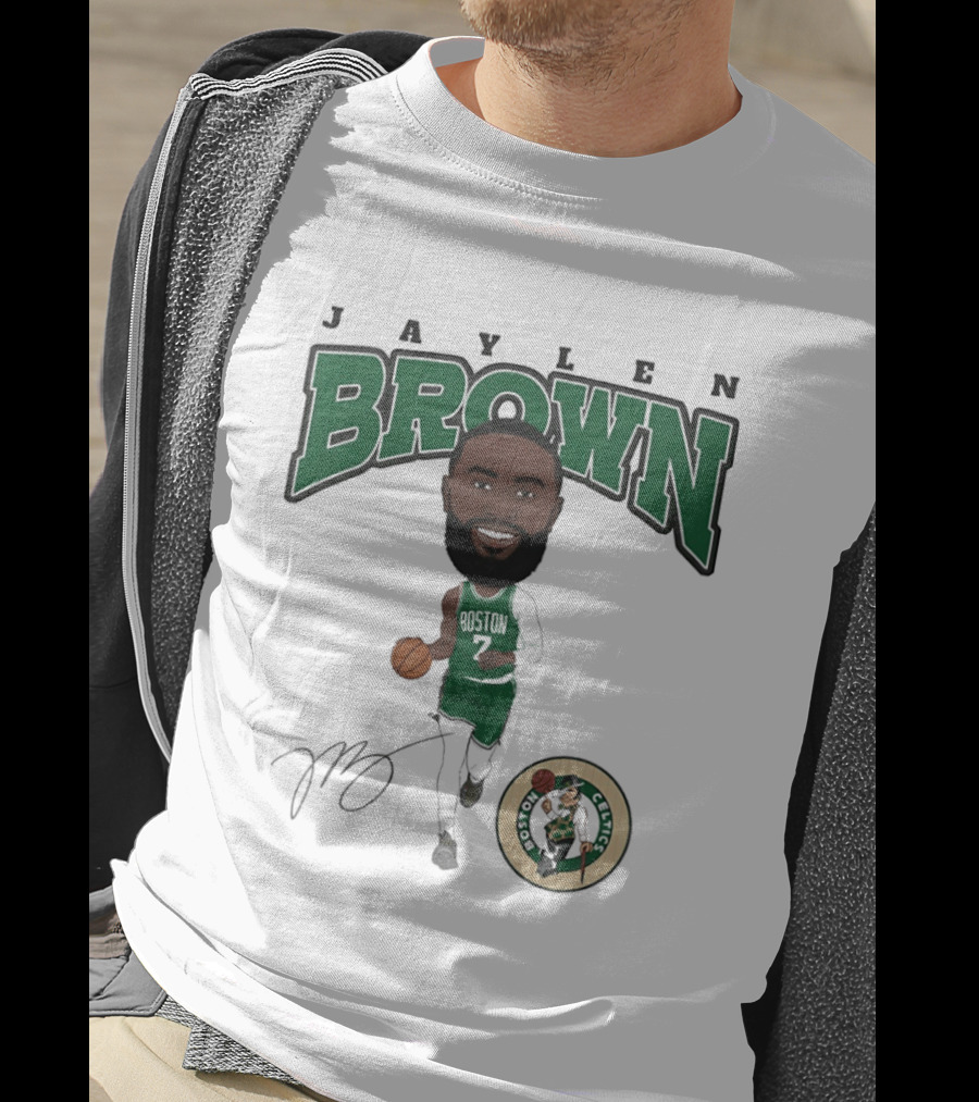 Jaylen Brown Boston Celtics Hardwood Comic Celtics Player Caricature T-Shirt