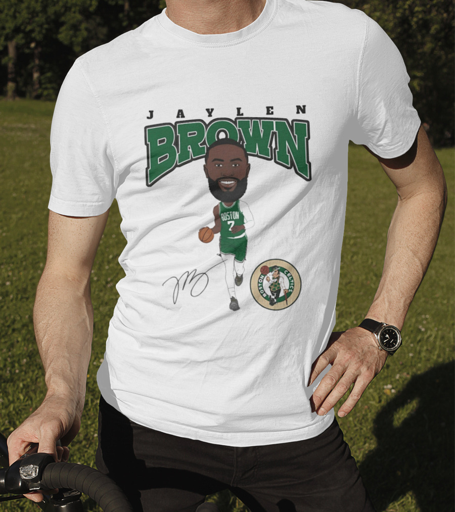 Jaylen Brown Boston Celtics Hardwood Comic Celtics Player Caricature T-Shirt