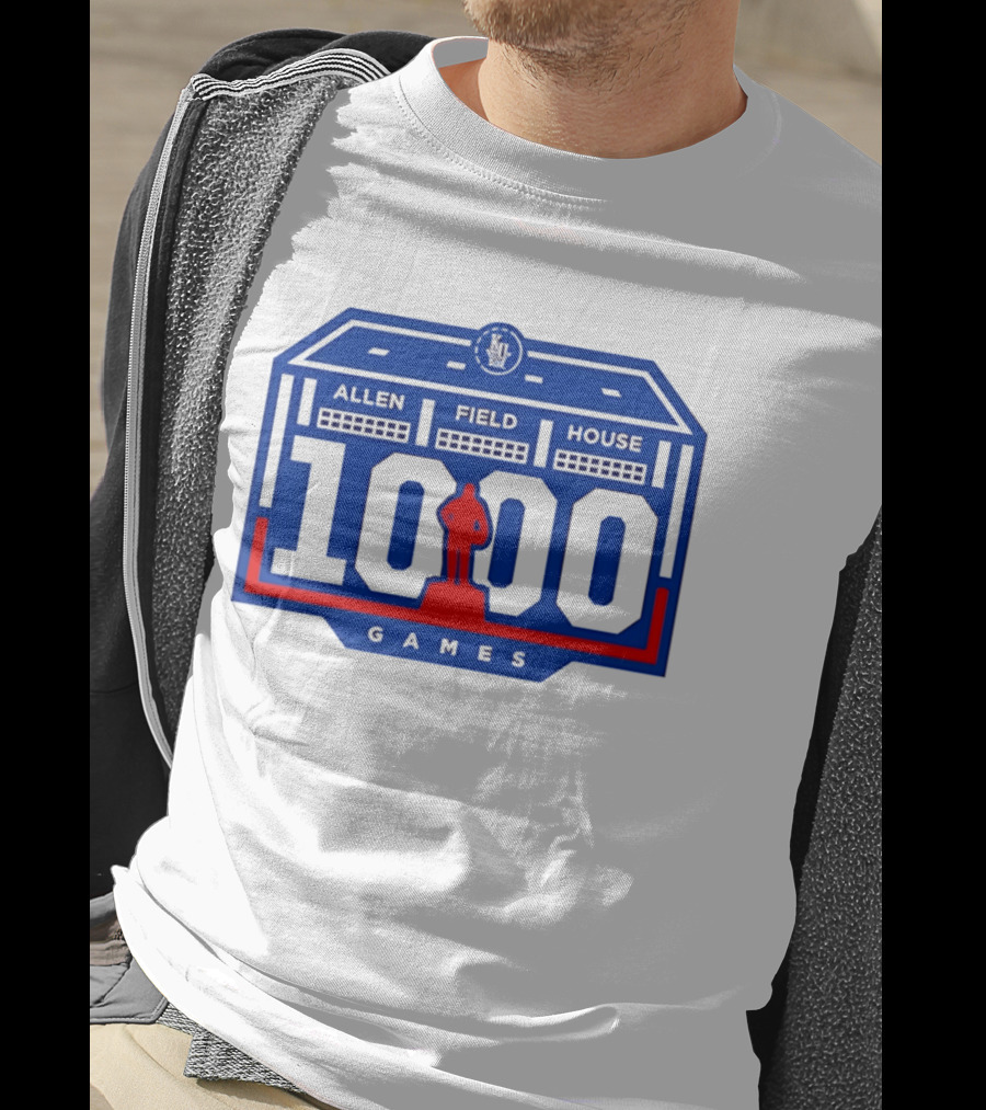 Kansas Jayhawks Allen Fieldhouse 1000 Games Celebration T-Shirt