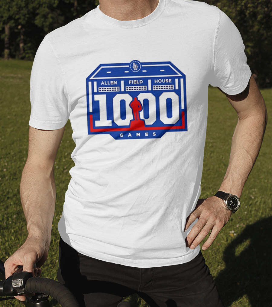 Kansas Jayhawks Allen Fieldhouse 1000 Games Celebration T-Shirt