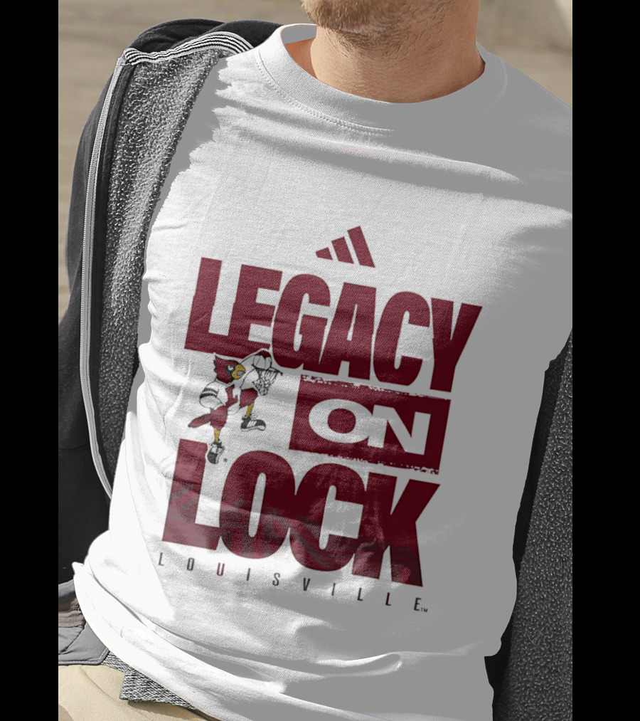 Louisville Cardinals Legacy On Lock Adidas Basketball T-Shirt