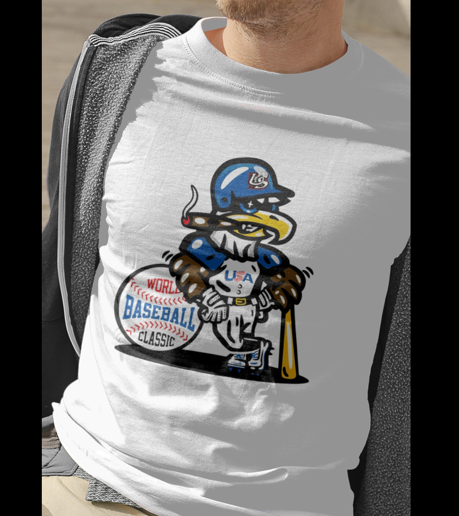 USA Baseball Eagle Mascot World Baseball T-Shirt