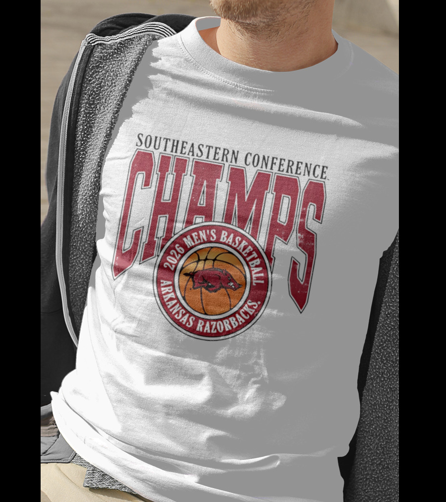 2026 Arkansas Razorbacks Men's Basketball Southeastern Conference Champs T-Shirt