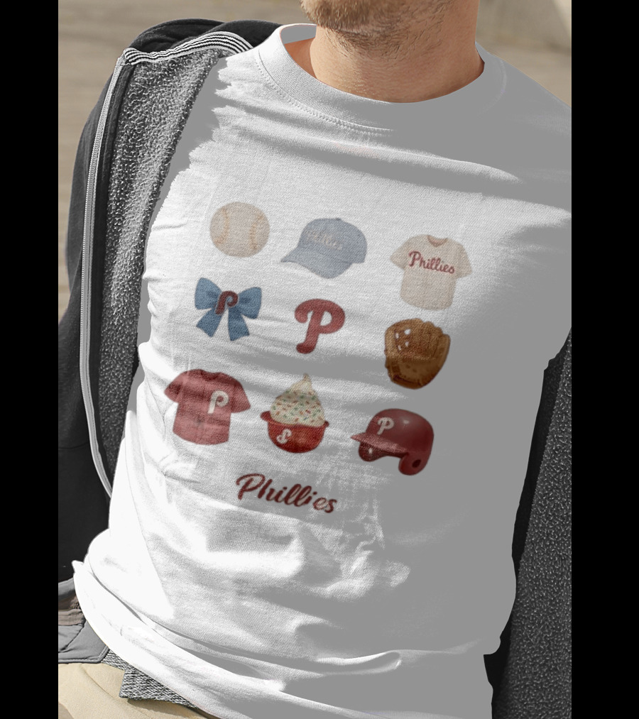 Phillies Coquette Bow Baseball Game Day Cap Jersey Glove Helmet Cupcake T-Shirt