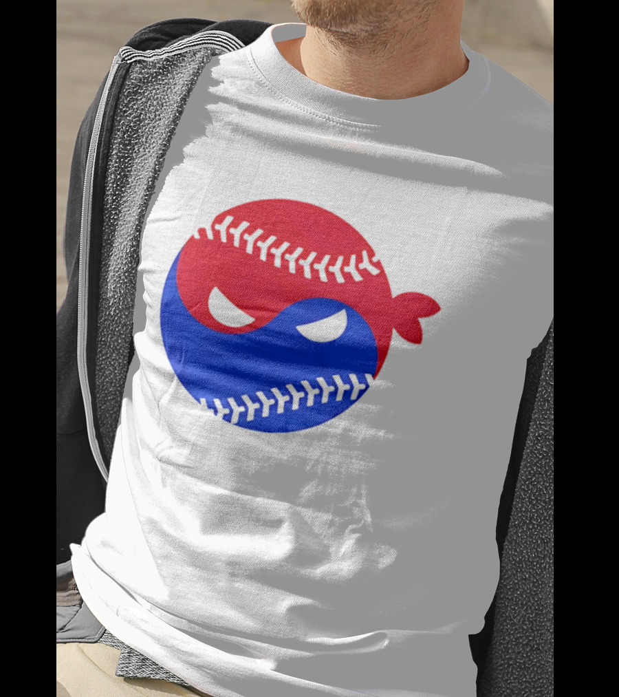 Pitching Ninja South Korea Baseball Yin Yang T-Shirt