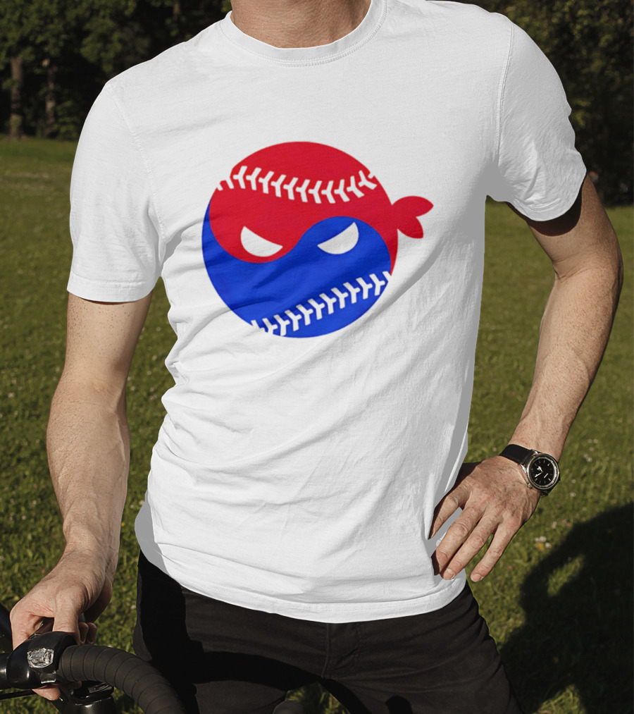 Pitching Ninja South Korea Baseball Yin Yang T-Shirt