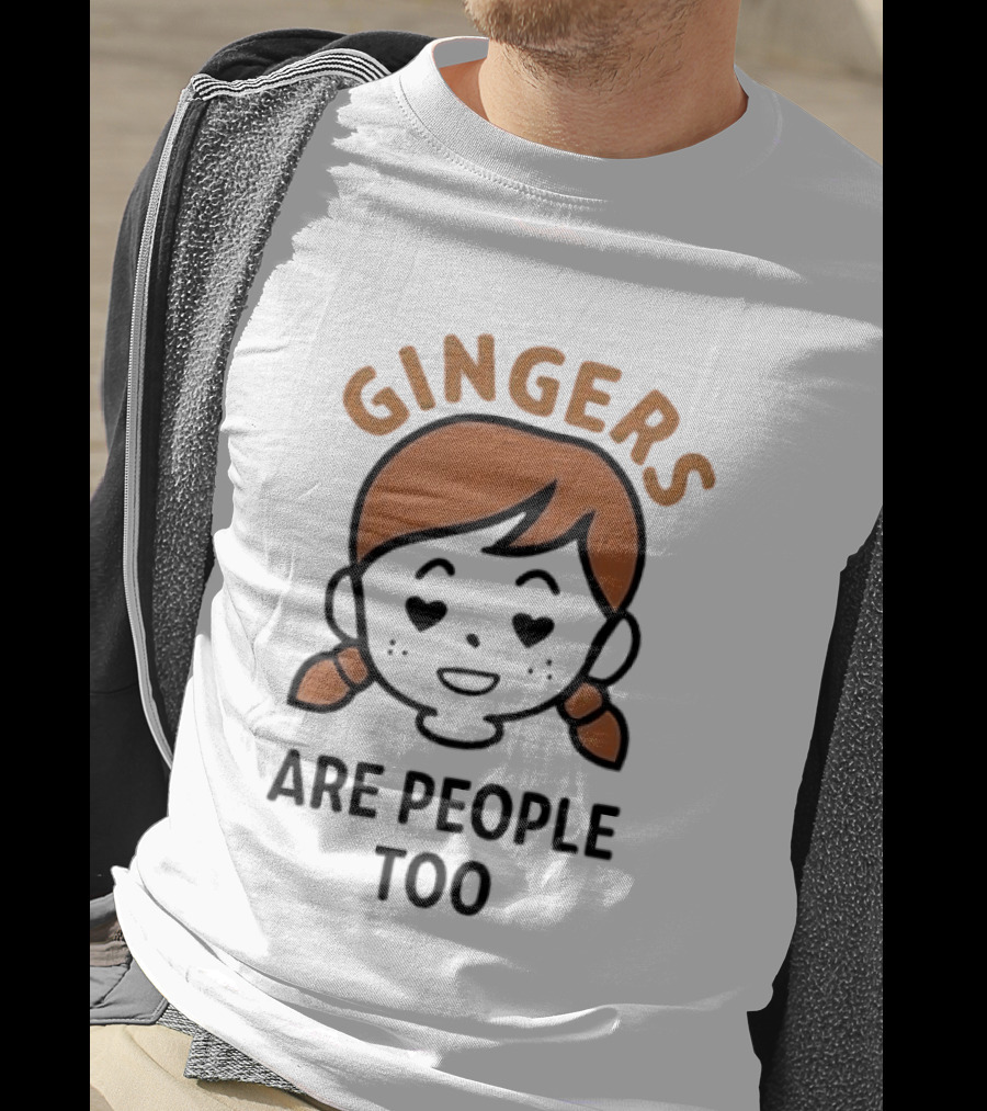 Gingers Are People Too Cute Redhead Cartoon Pigtails T-Shirt