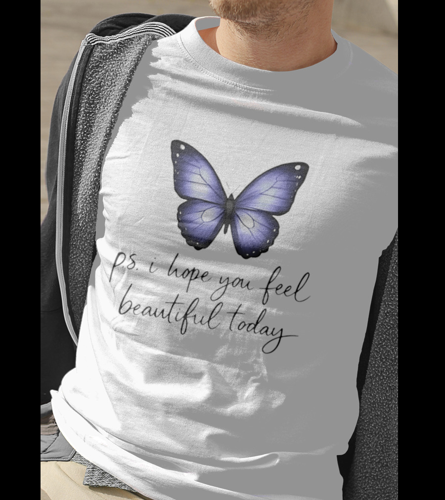 Charlotte Flair P.S. I Hope You Feel Beautiful Today Blue Butterfly T-Shirt