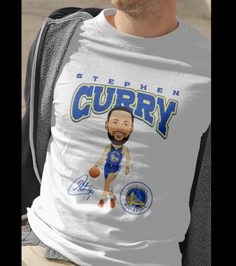 Stephen Curry Golden State Warriors Hardwood Comic Player Signature T-Shirt