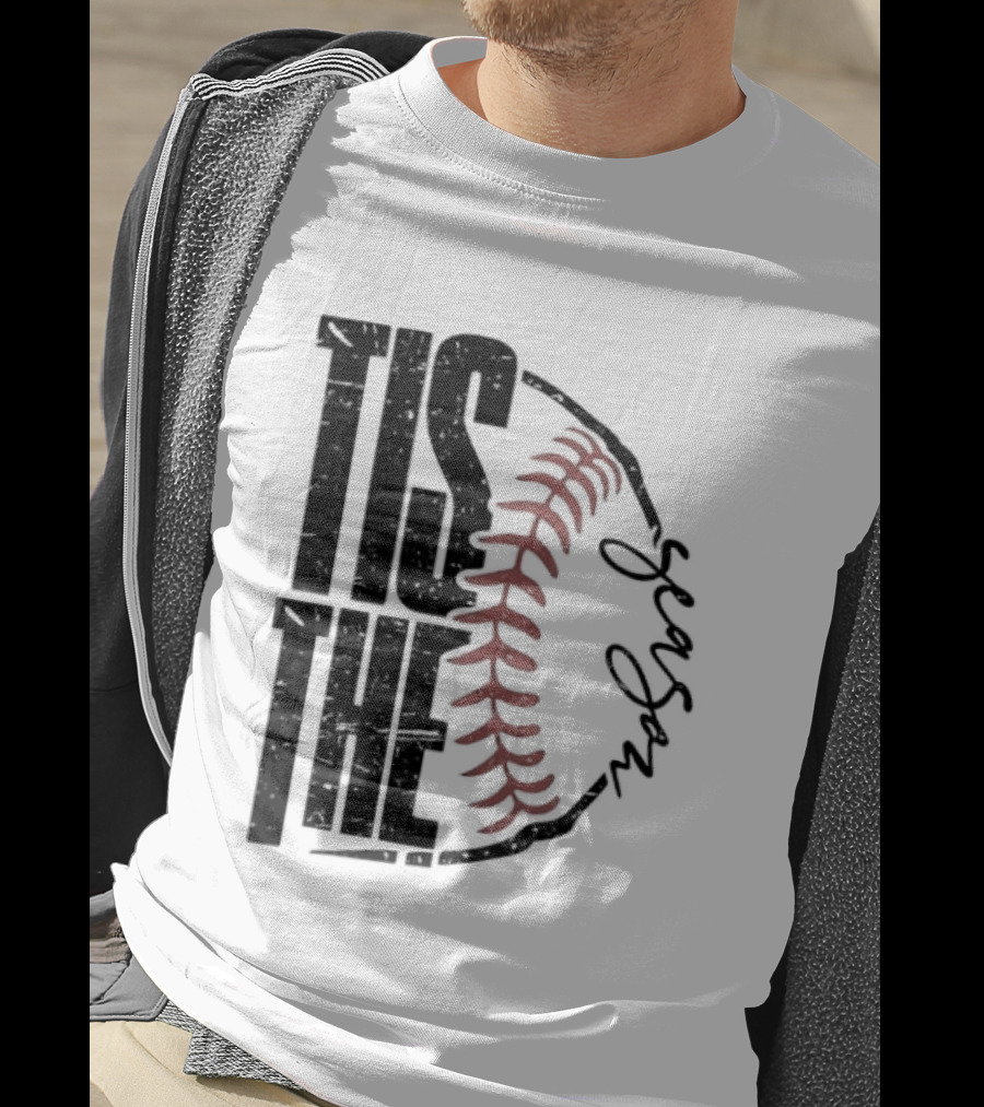 Tis The Season Baseball Stitch Spiral T-Shirt