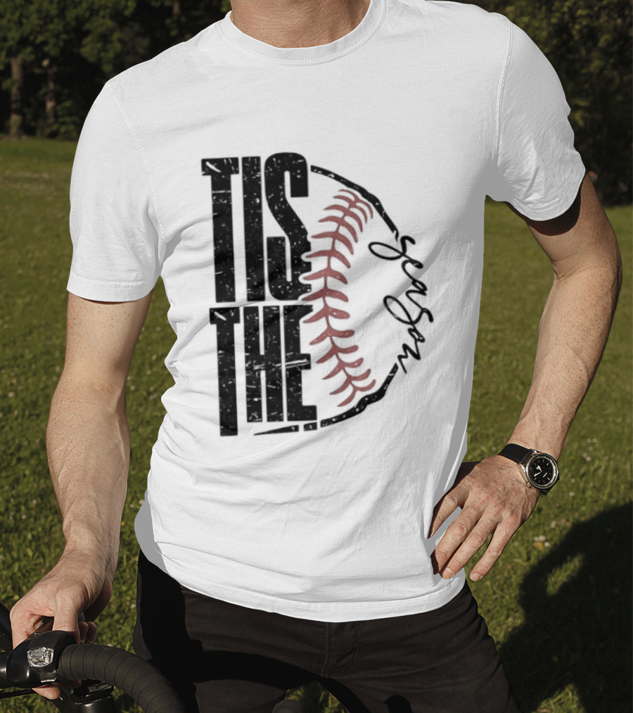Tis The Season Baseball Stitch Spiral T-Shirt