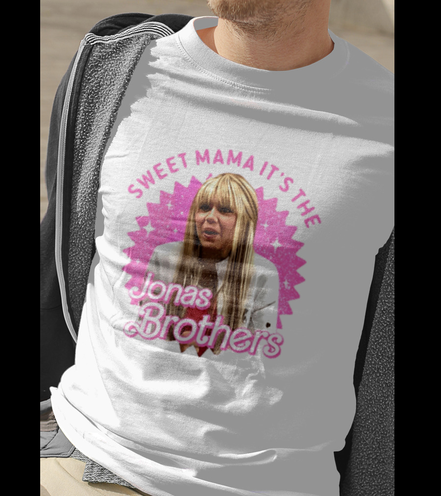 Sweet Mama It's The Jonas Brothers Blond Character Pink Sparkle T-Shirt