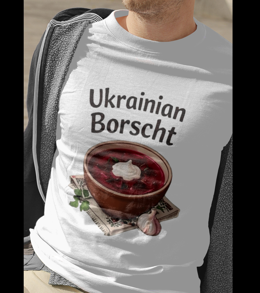 Ukrainian Borscht Soup Bowl With Garlic And Parsley T-Shirt