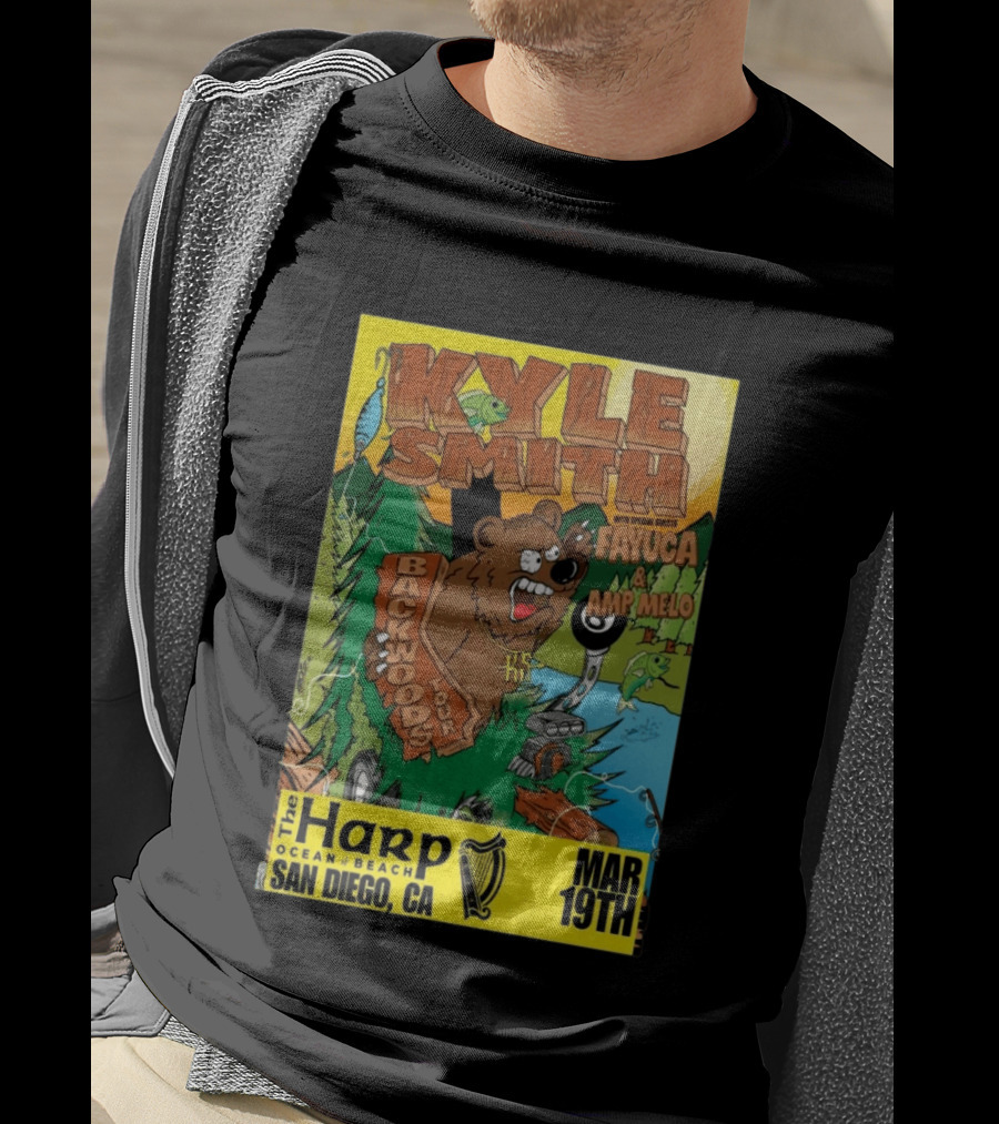Kyle Smith Backwoods Tour Fayuca Amp Melo The Harp San Diego March 19th T-Shirt