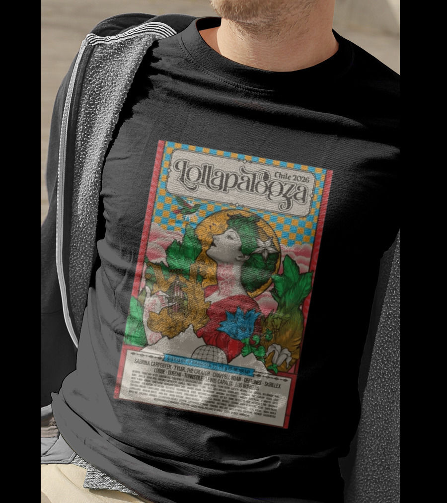 Lollapalooza Chile 2026 Parque O'Higgins Music Festival Art Nouveau With Sabrina Carpenter Tyler The Creator Chappell Roan T-Shirt