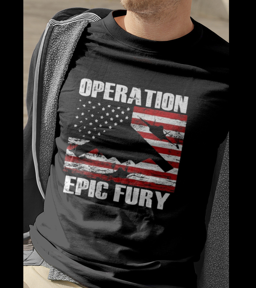 Operation Epic Fury B 2 Spirit Flag American Stars Stripes T-Shirt