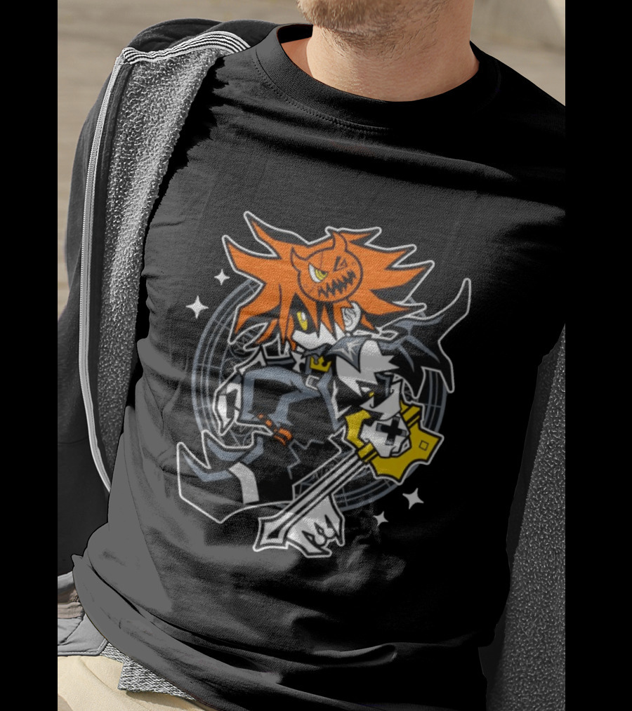Sora Kingdom Hearts Halloween Trick Or Treat Pumpkin Warrior Magic Keyblade T-Shirt