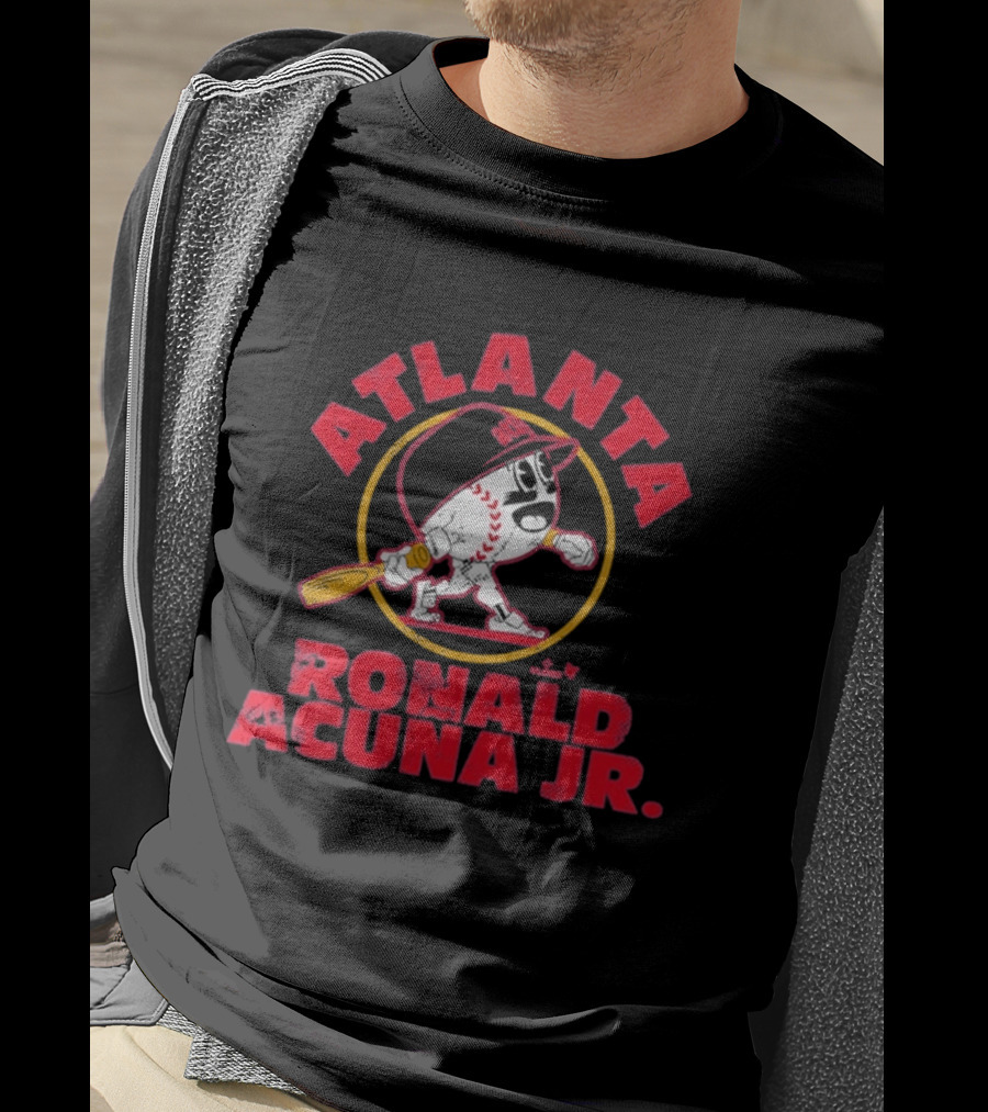 Atlanta Ronald Acuña Jr Baseball Character With Bat T-Shirt