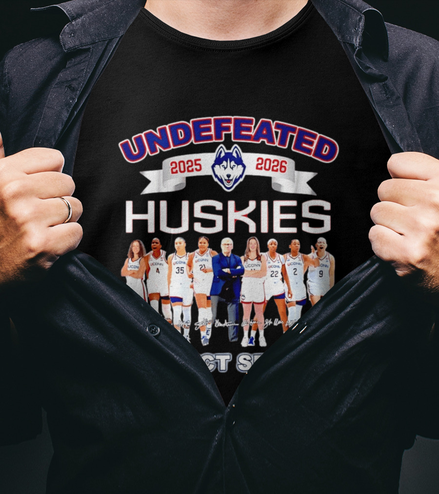 Undefeated UConn Huskies 2025 2026 Perfect Season T-Shirt