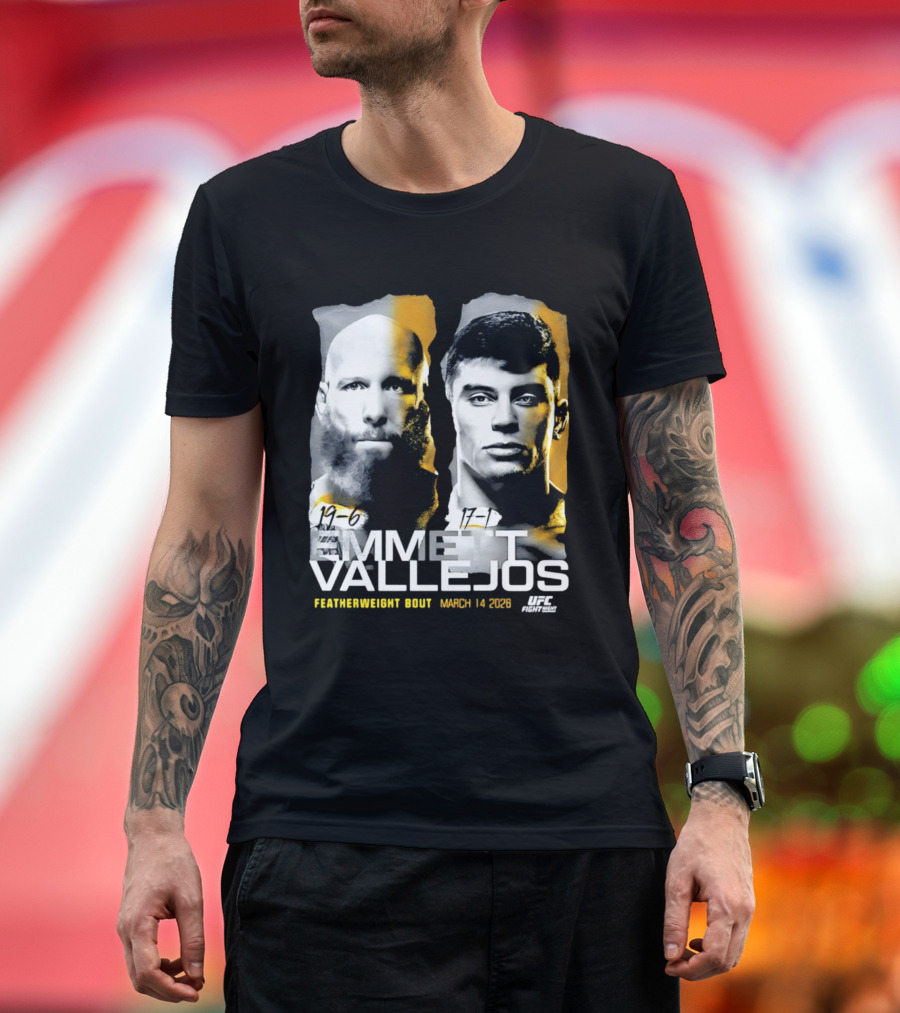 UFC Fight Night Emmett Vallejos Featherweight Bout March 2026 T-Shirt