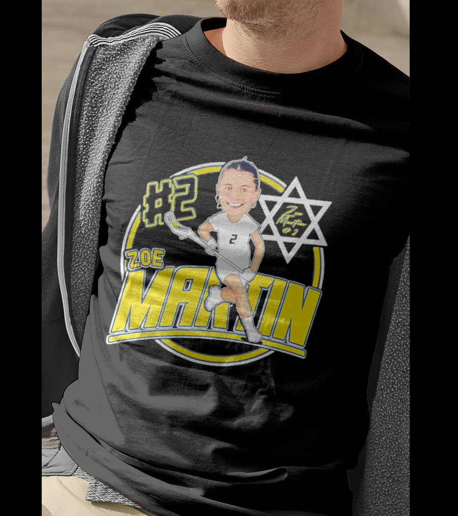 Zoe Martin #2 Lacrosse Caricature Michigan 2026 T-Shirt