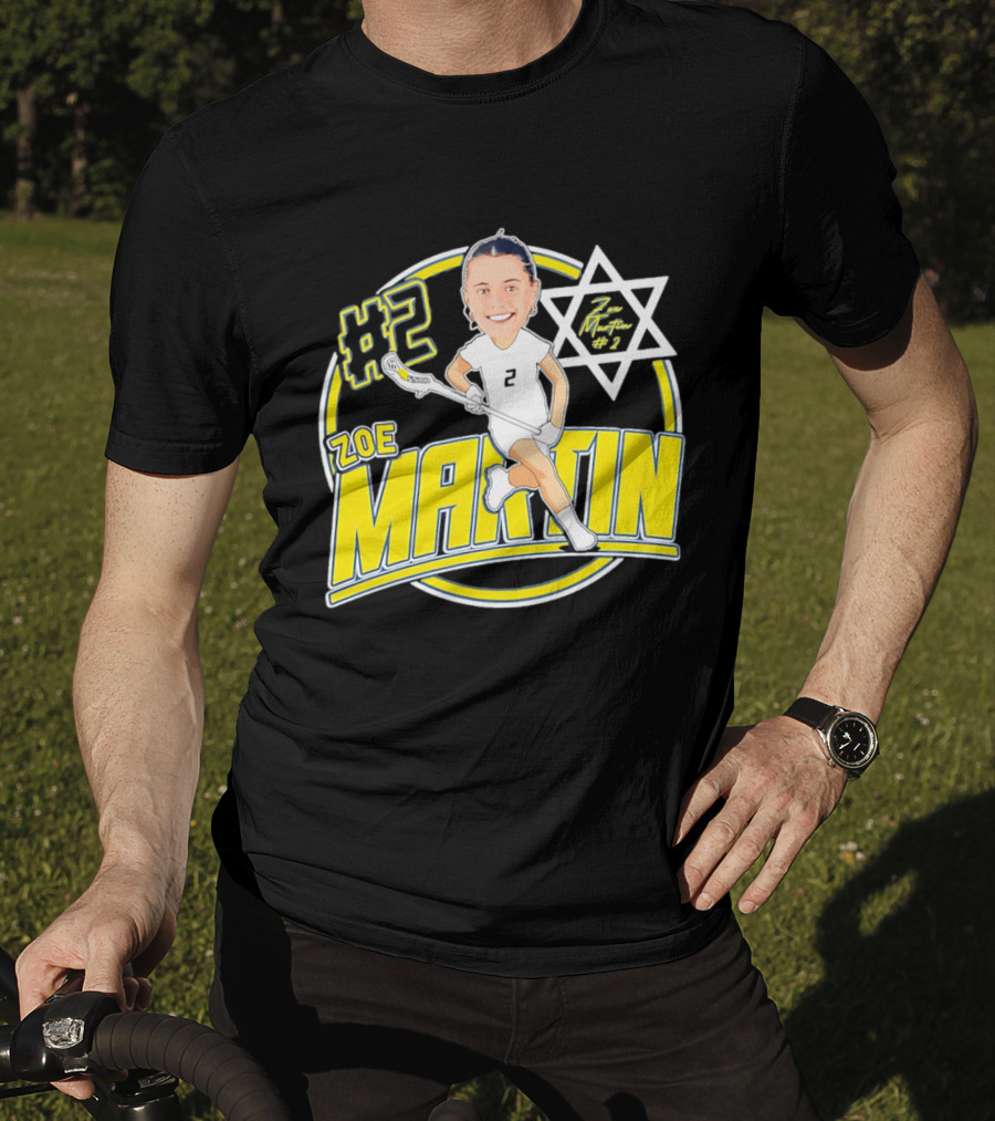 Zoe Martin #2 Lacrosse Caricature Michigan 2026 T-Shirt