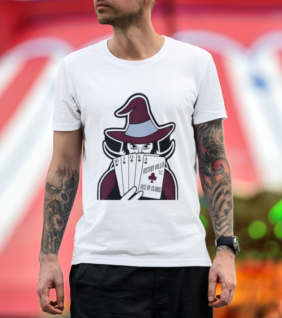 Aston Villa FC Ace Of Clubs Witch Playing Cards T-Shirt