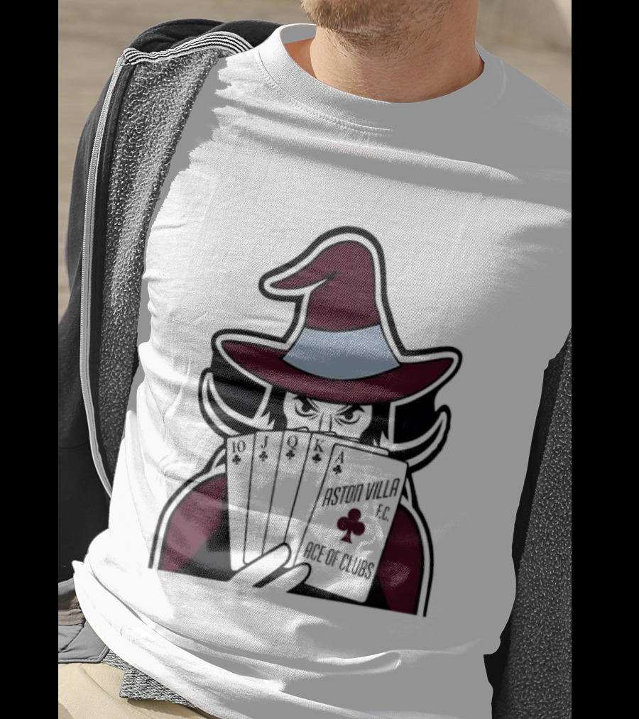 Aston Villa FC Ace Of Clubs Witch Playing Cards T-Shirt