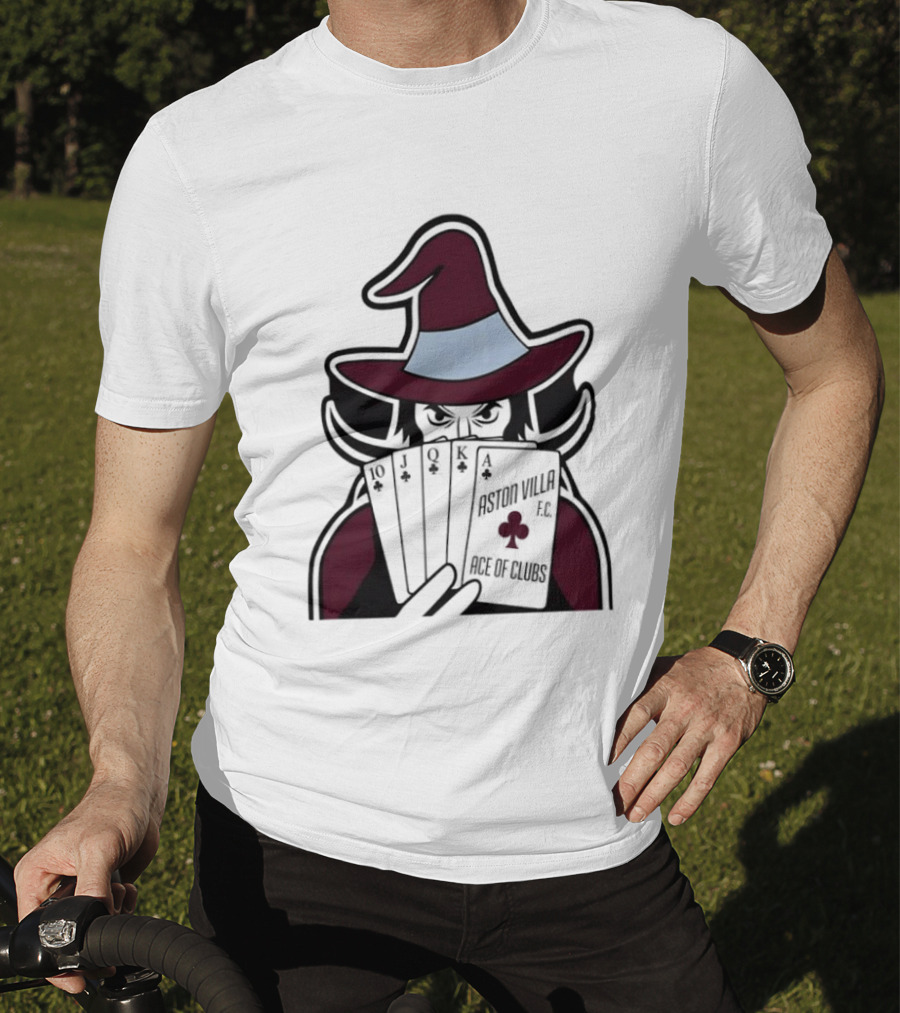 Aston Villa FC Ace Of Clubs Witch Playing Cards T-Shirt