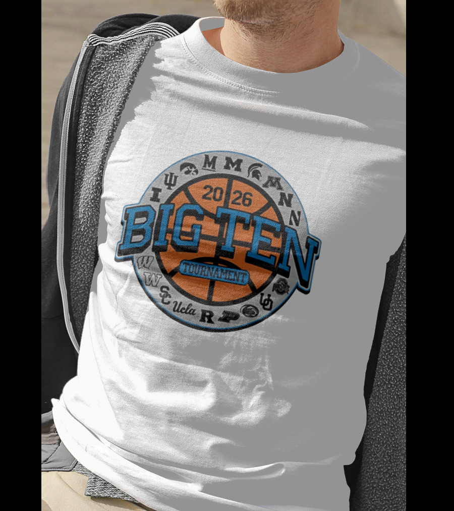 Big Ten 2026 Basketball Tournament All Team Pinwheel Michigan Ohio State Iowa Penn State UCLA Tournament T-Shirt