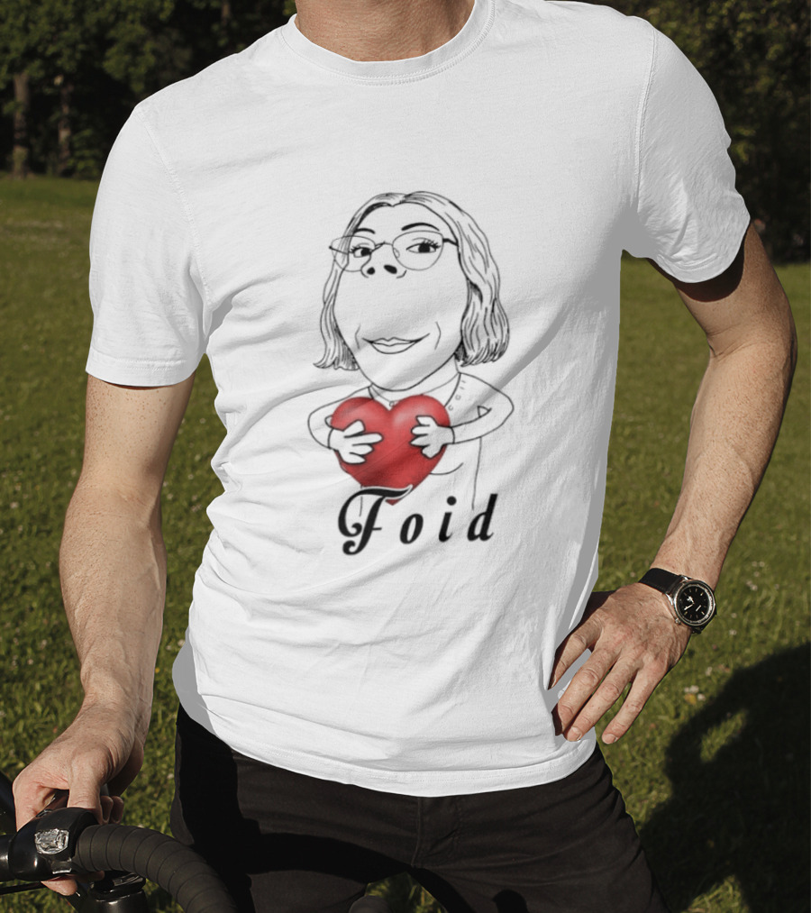Foid Girl Hugs Heart Sketch Lovable Red Heart Embrace T-Shirt