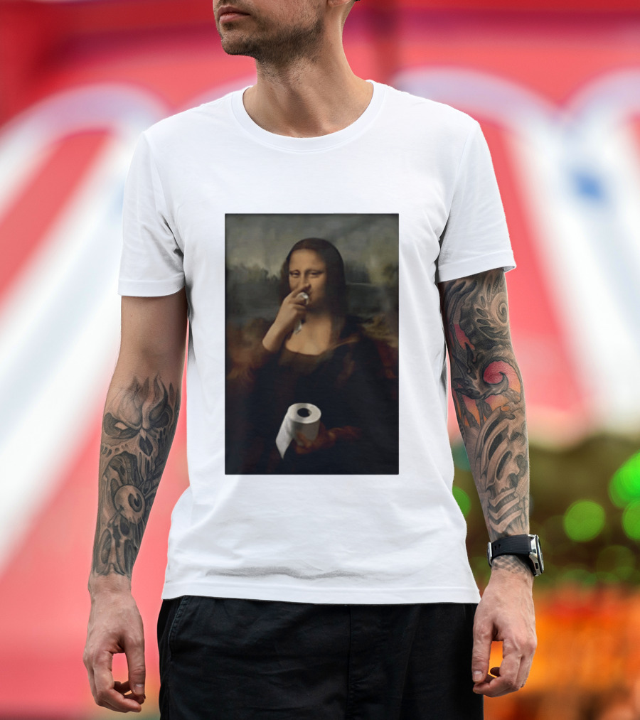 Mona Luisa Toilet Paper Painting Meme T-Shirt