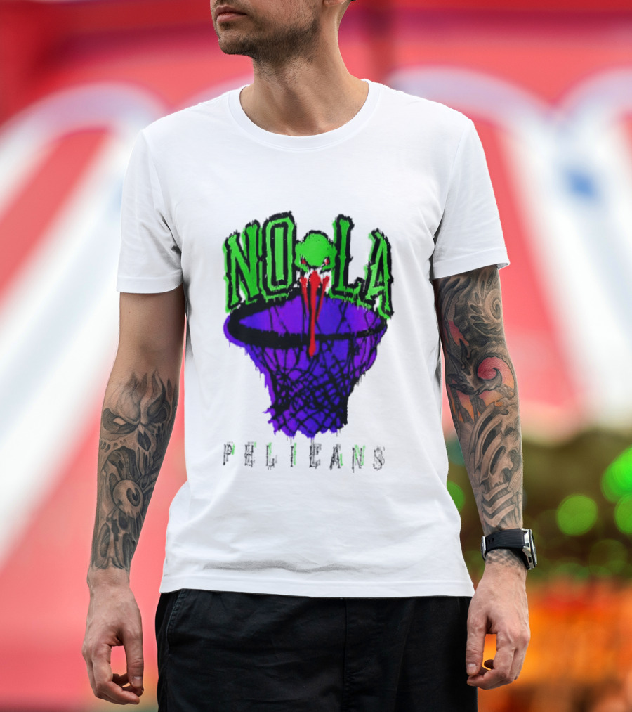NOLA Pelicans Fest 2026 Basketball Hoop Alien T-Shirt