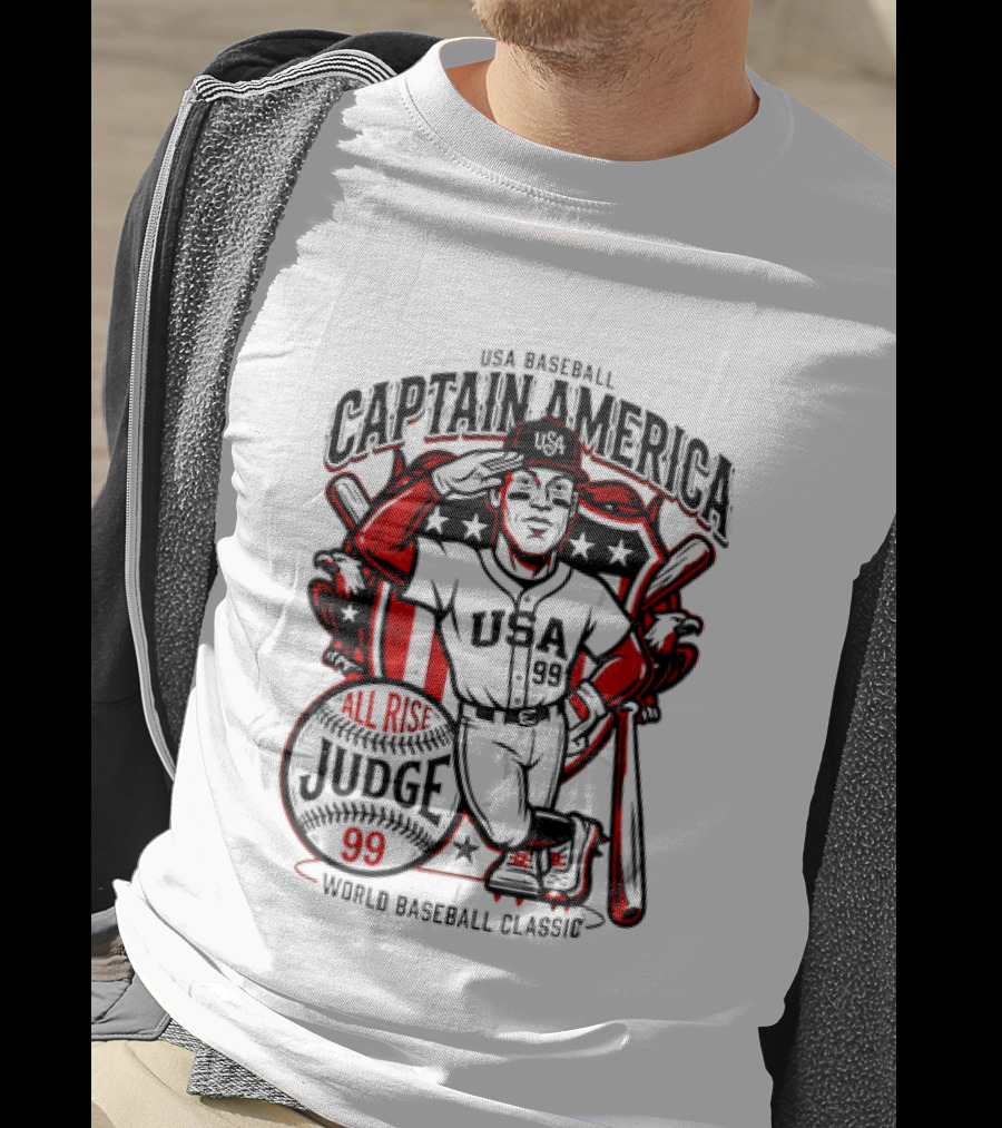 USA Baseball Captain America All Rise Judge 99 World Baseball T-Shirt