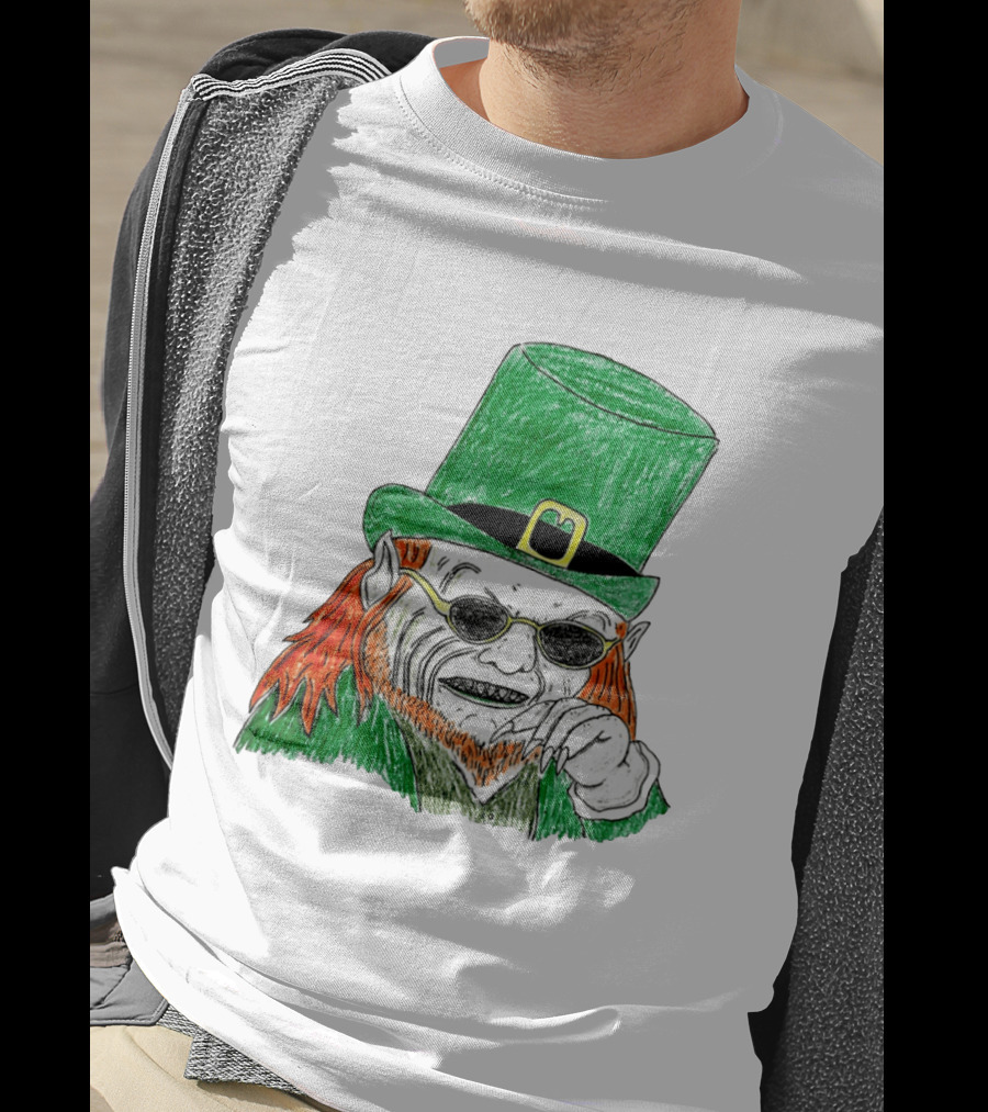 Leprechaun In The Hood Green Hat Sunglasses Red Hair T-Shirt
