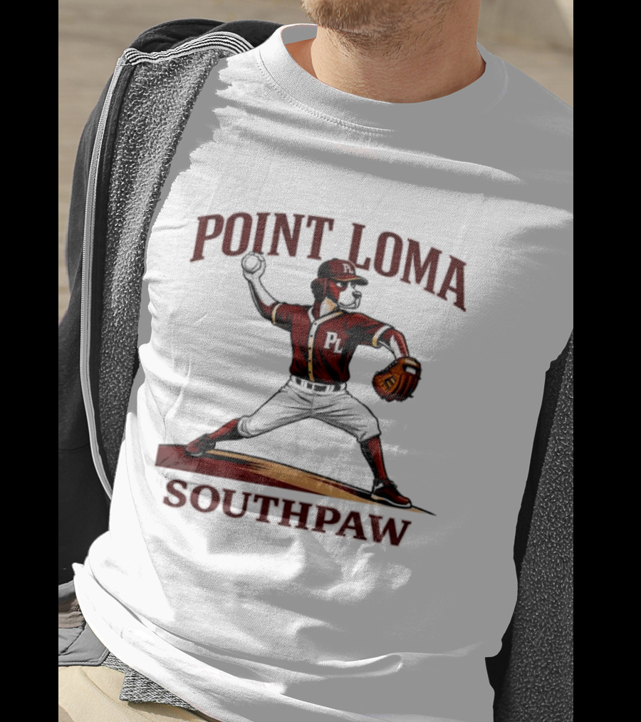 Point Loma Southpaw Baseball Pitcher T-Shirt