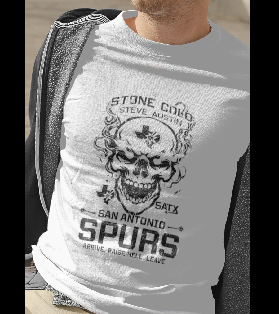 San Antonio Spurs Stone Cold Steve Austin Texas Skull Power Grace Hype Loyal T-Shirt