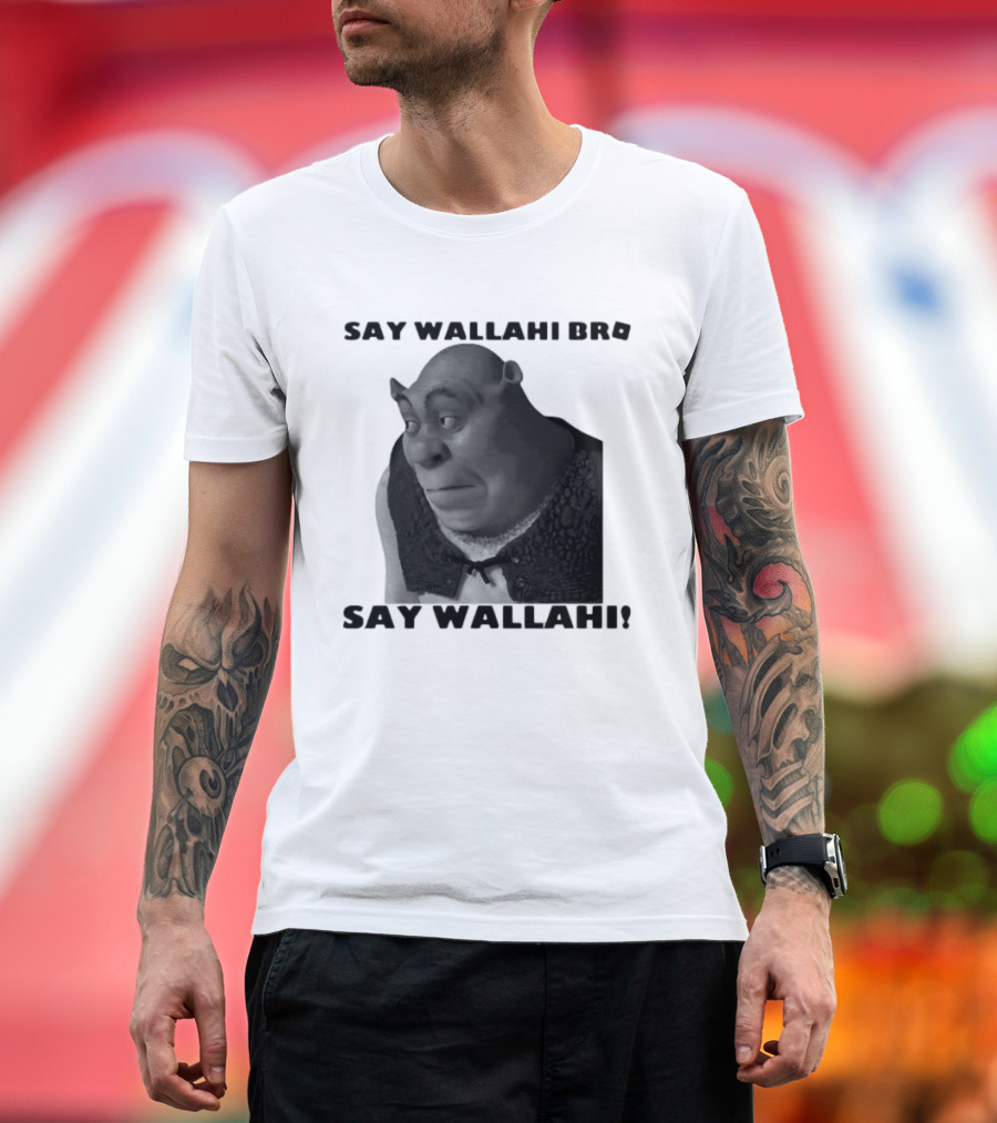 Shrek Say Wallahi Bro Meme Face Roblox T-Shirt