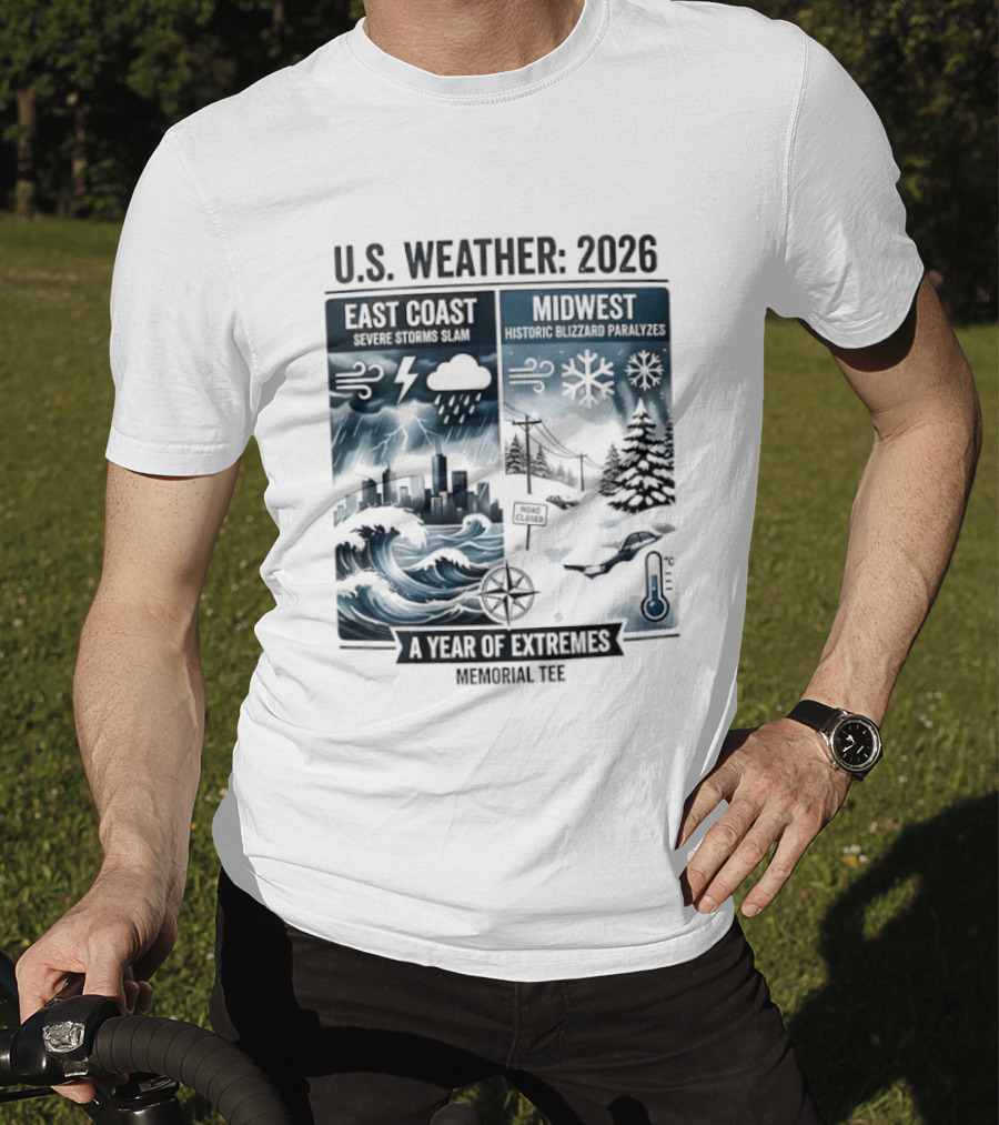 U.S. Weather 2026 East Coast Midwest A Year Of Extremes Memorial T-Shirt